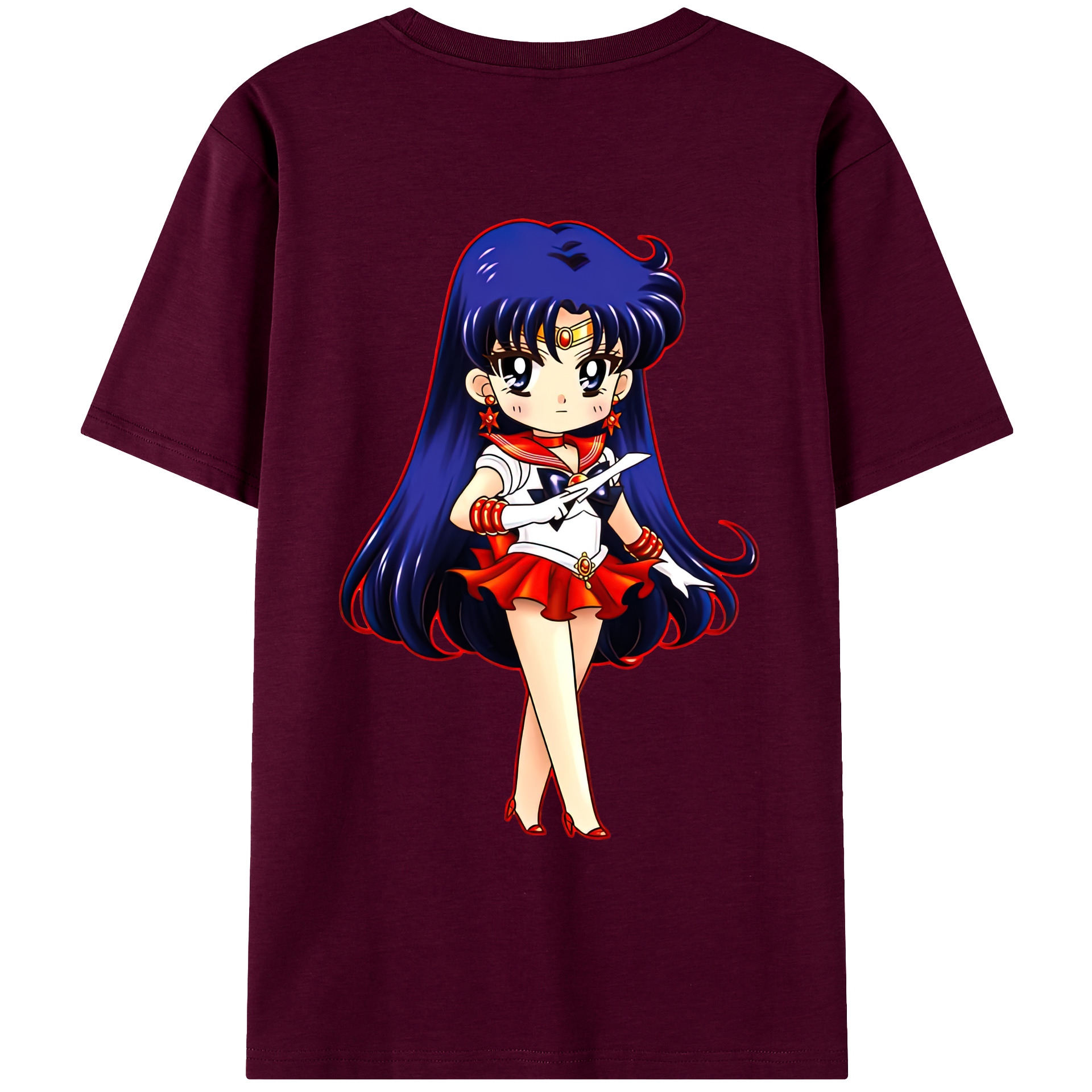 （画像用） 美少女戦士セーラームーン 火野レイ ひの レイ Sailor Moon Hino Rei （セーラーマーズ,Sailor Mars） レディース半袖Tシャツ(バックプリント)